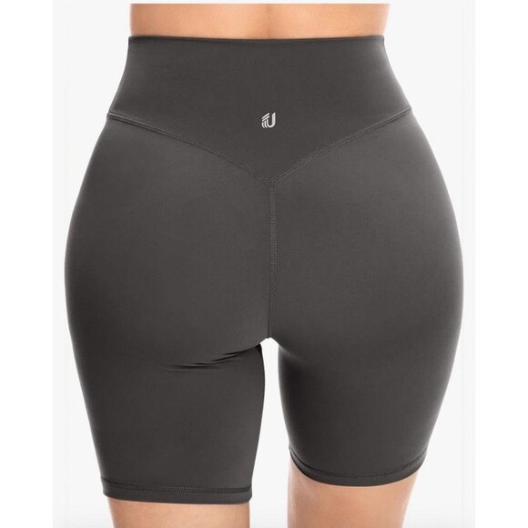 Women Yoga 8in Shorts Tummy Control Gym Workout Running High Waist Athleisure - Picture 1 of 3